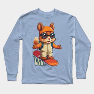 Cute Squirrel Snowboarding Vail Long Sleeve T-Shirt